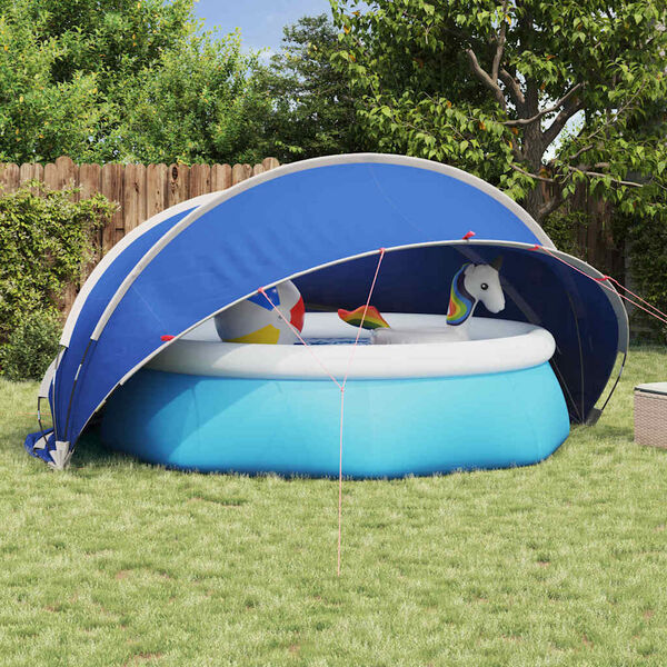 vidaXL Dome Piscina Blu 405 x 405 x 192 cm