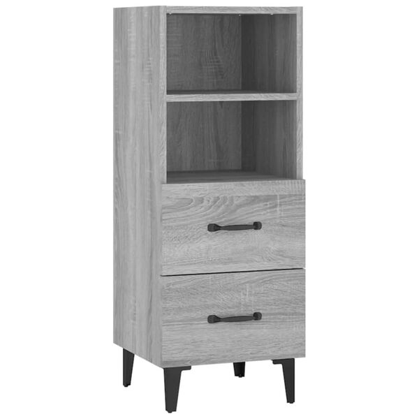vidaXL Credenza Grigio Sonoma 34,5x34x90 cm in Legno Multistrato
