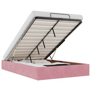 vidaXL Struttura Letto Pouf Senza Materasso Rosa 120x200 cm Velluto