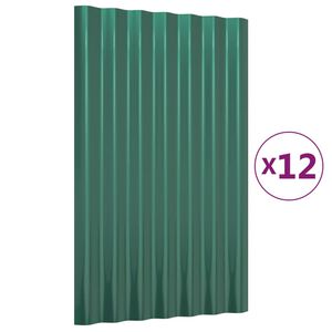 vidaXL Pannelli Tetto 12pz Acciaio Zincato Verde 60x36 cm