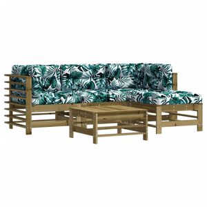 vidaXL Set Divani da Giardino 5pz con Cuscini Legno Impregnato di Pino