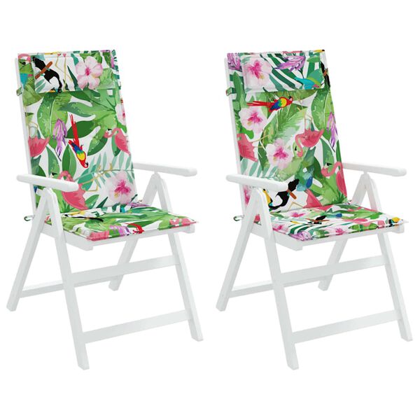 vidaXL Cuscini per Sedia Schienale Alto 2pz Multicolore Tessuto Oxford