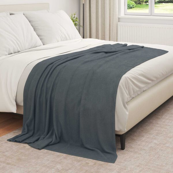 vidaXL Coperta Grigio scuro 210 x 140 cm Panno