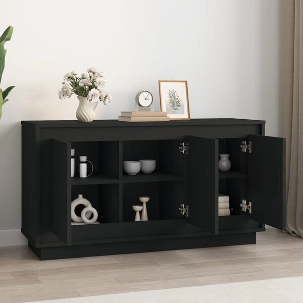 vidaXL Credenza Nera 102x35x55 cm in Legno Multistrato