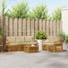 vidaXL Set divani 6 pcs Naturale e Beige Legno di Acacia Massello