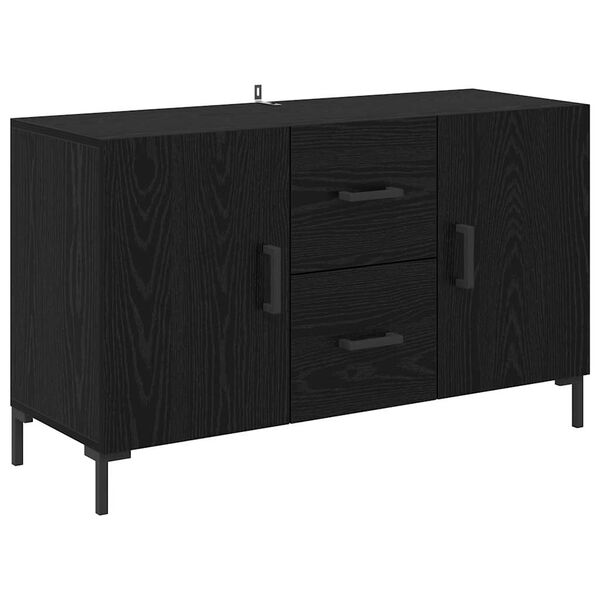 vidaXL Credenza Rovere Nero 100 x 36 x 60 cm Legno multistrato