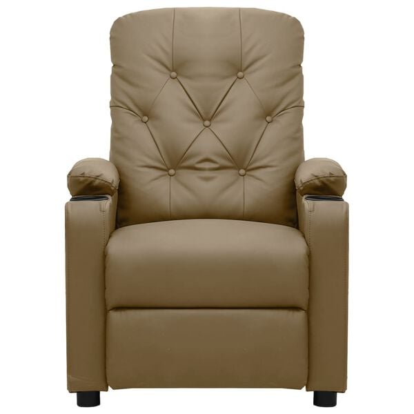 vidaXL Poltrona Massaggio Elettrica Cappuccino Similpelle