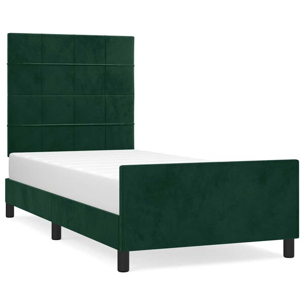vidaXL Giroletto senza Materasso Verde Scuro 80x200 cm in Velluto