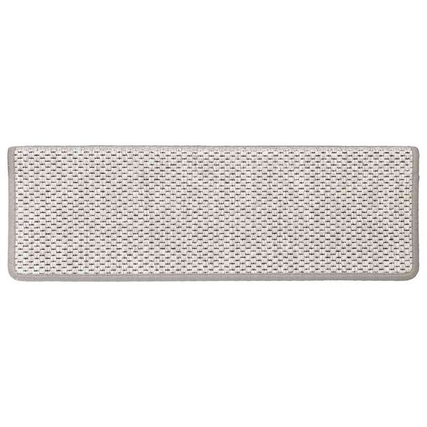vidaXL Tappeti Autoadesivi Scale Aspetto Sisal 15 pz 65x21x4cm Platino