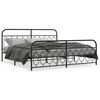 vidaXL Giroletto con Testiera e Pediera Metallo Nero 200x200 cm