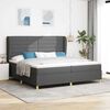 vidaXL Letto a molle con materasso Grigio scuro 200 x 200 cm Tessuto