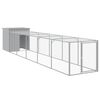 vidaXL Pollaio Area Corsa Grigio Chiaro 110x609x110 cm Acciaio Zincato