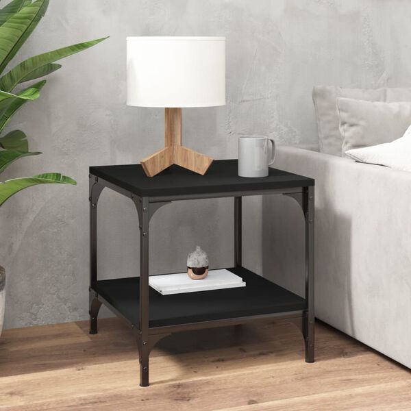 vidaXL Tavolino da Salotto Nero 50x50x40 cm in Legno Multistrato