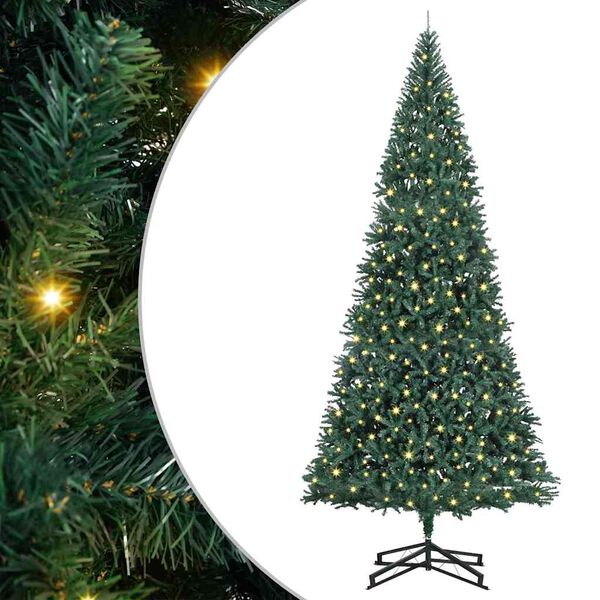 vidaXL Albero di Natale artificiale preilluminato Verde 500 cm PVC