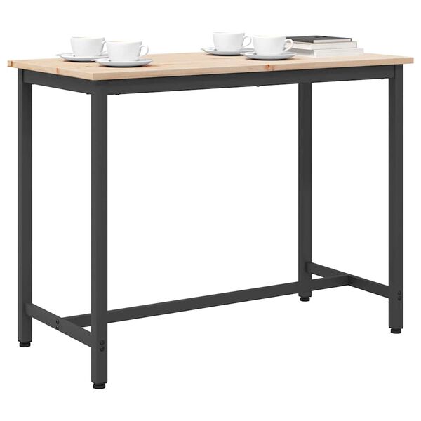 vidaXL tavolo Naturale 100 x 50 x 77 cm Legno ingegnerizzato e acciaio