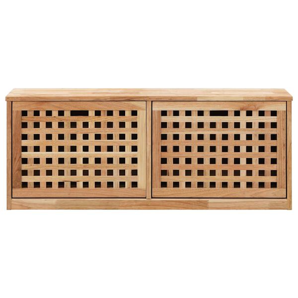 vidaXL Panca con Scarpiera 94x20x38 cm in Legno Massello di Noce