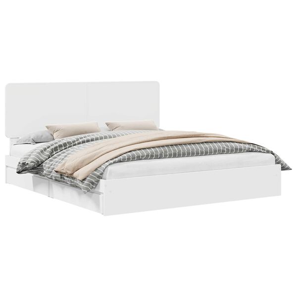 vidaXL Letto con Contenitore Bianco 180 x 200 cm Legno multistrato