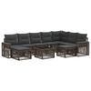 vidaXL Set Divano da Giardino 10 pz Grigio e Grigio Scuro polyrattan