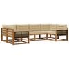vidaXL Set di divani da esterno 6 pz Naturale e Beige