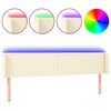 vidaXL Testiera a LED Crema 163x16x78/88 cm in Similpelle