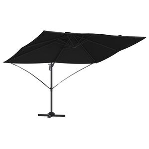 vidaXL Parasol Roma a braccio Nero e Nero 352 x 251 x 260 cm
