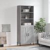 vidaXL Credenza Grigio Sonoma 69,5x34x180 cm in Legno Multistrato