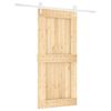 vidaXL Porta Scorrevole con Set Hardware 95x210 cm Legno Massello Pino