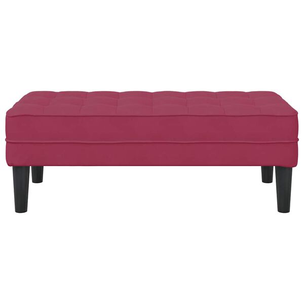 vidaXL panchina con cuscino Rosso Vino 113 x 57 x 39 cm Velluto