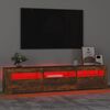 vidaXL Mobile Porta TV con Luci LED Rovere Fumo 180x35x40 cm