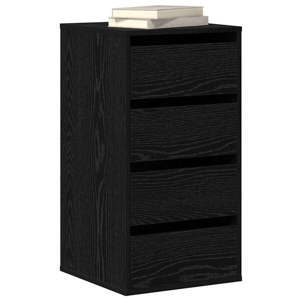 vidaXL Mobile con Cassetti Nero 40 x 41 x 76 cm Legno multistrato