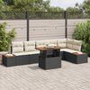 vidaXL Set Divano da Giardino con archiviazione 7 pcs Nero Poly Rattan