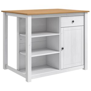 vidaXL Carrello da Cucina PANAMA 2 pcs Bianco e Cera di Miele