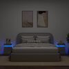 vidaXL Comodini con Luci LED 2pz Grigio Cemento 35x39x55 cm