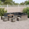 vidaXL Set Divano da Giardino con cuscino 12 pcs Grigio polyrattan