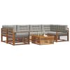 vidaXL Set di divani da esterno 7 pcs Grigio Naturale e Chiaro
