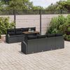 vidaXL Set Divano da Giardino con archiviazione 9 pcs Nero Poly Rattan