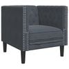 vidaXL Poltrona Chesterfield Grigio Scuro in Velluto
