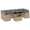 vidaXL Set Divano da Giardino 8 pz con Cuscini Beige in Polyrattan