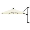 vidaXL Ombrellone da Giardino a Parete con LED 300 cm Sabbia