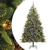 vidaXL Albero di Natale artificiale pieghevole con coni Verde 210 cm