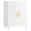 vidaXL Credenza 69,5x34x90 cm in Legno Multistrato Bianco Lucido