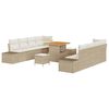 vidaXL Set Divano da Giardino con cuscino 11 pcs Beige polyrattan