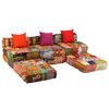 vidaXL Pouf Modulare a 3 Posti in Tessuto Patchwork