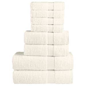vidaXL Set ASciugamani SOLUND 8 pz Crema 600 gsm
