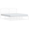 vidaXL Giroletto con Testiera Metallo Bianco 160x200 cm
