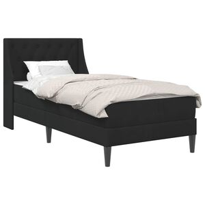 vidaXL Struttura letto con materasso Nero 90 x 190 cm Velluto