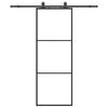 vidaXL Porta Scorrevole con Ferramenta Nera 76x205 cm in Vetro ESG