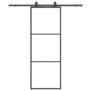 vidaXL Porta Scorrevole con Ferramenta Nera 76x205 cm in Vetro ESG