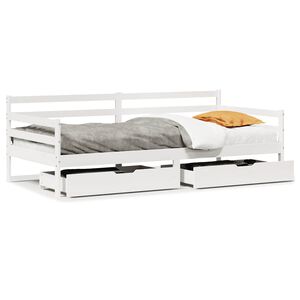 vidaXL Dormeuse con Cassetti Bianco 90x190 cm Legno Massello di Pino