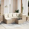 vidaXL Set Divano da Giardino 6 pz con Cuscini Beige in Polyrattan